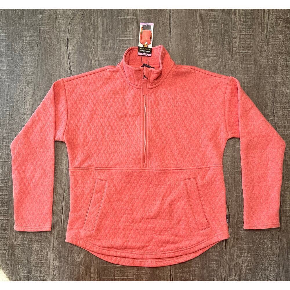 Eddie Bauer Women's Long Sleeve Quilted Half Zip Pink Pullover Jacket Size S NWT